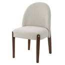 Gamarya Side Chair 2Pc, White Fabric & Oak Finish Acme
