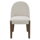 Gamarya Side Chair 2Pc, White Fabric & Oak Finish Acme