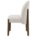Gamarya Side Chair 2Pc, White Fabric & Oak Finish Acme