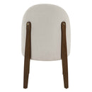 Gamarya Side Chair 2Pc, White Fabric & Oak Finish Acme