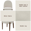 Gamarya Side Chair 2Pc, White Fabric & Oak Finish Acme