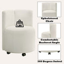 Blayde Side Chair w/Swivel 2Pc, White Chenille Fabric Acme