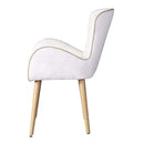 Qwin Side Chair 2Pc, Beige Boucle & Oak Finish Acme