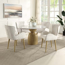 Qwin Side Chair 2Pc, Beige Boucle & Oak Finish Acme