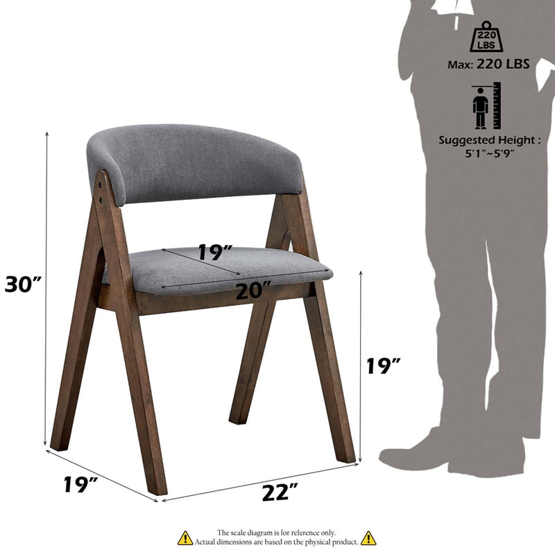 Keiki Side Chair 2Pc, Walnut Finish Acme