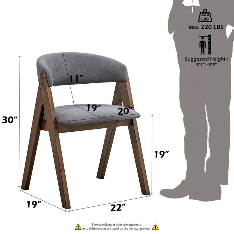 Keiki Side Chair 2Pc, Walnut Finish Acme