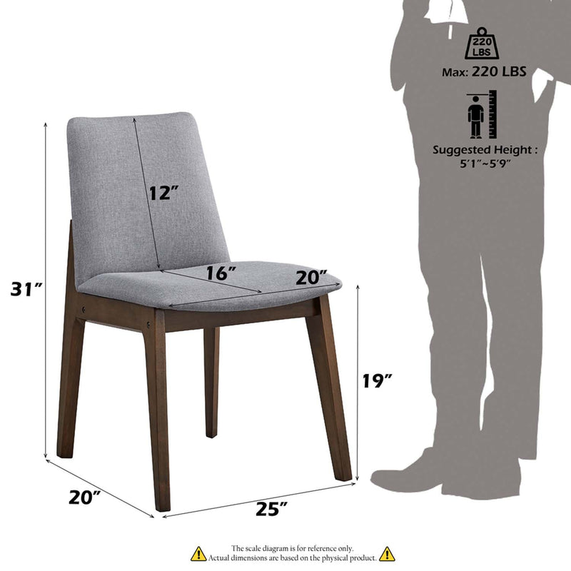 Kaela Side Chair 2Pc, Walnut Finish Acme