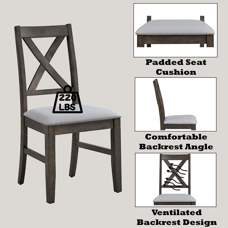 Marit Side Chair 2Pc, Gray Finish Acme