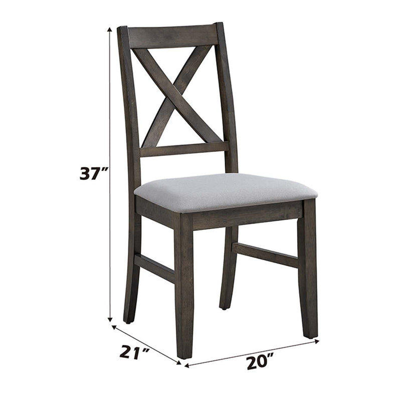 Marit Side Chair 2Pc, Gray Finish Acme