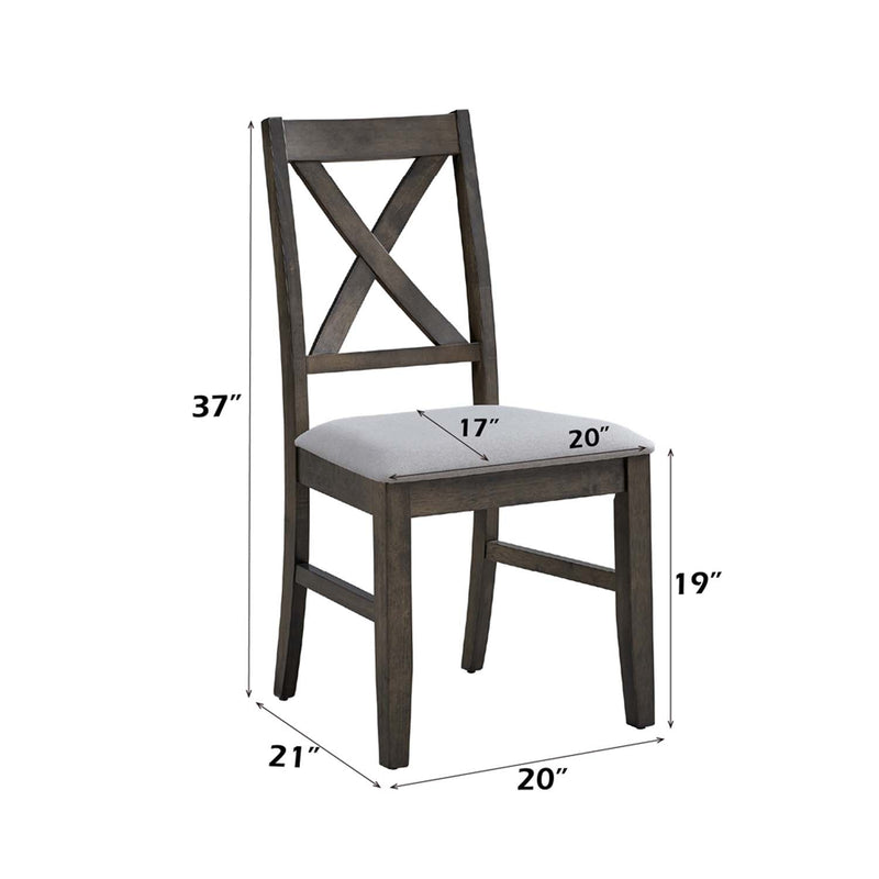 Marit Side Chair 2Pc, Gray Finish Acme