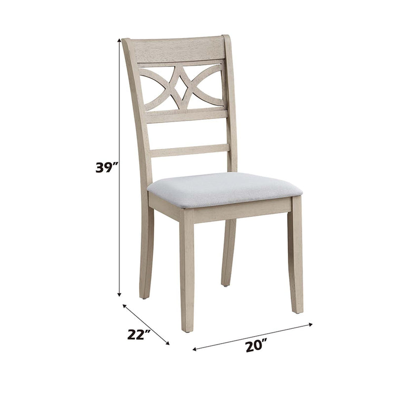 Ferris Side Chair 2Pc, Antique Gray Finish Acme