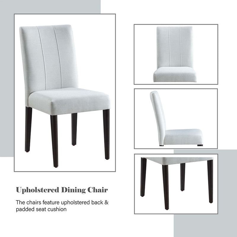 Carena Side Chair 2Pc, White & Brown Finish Acme