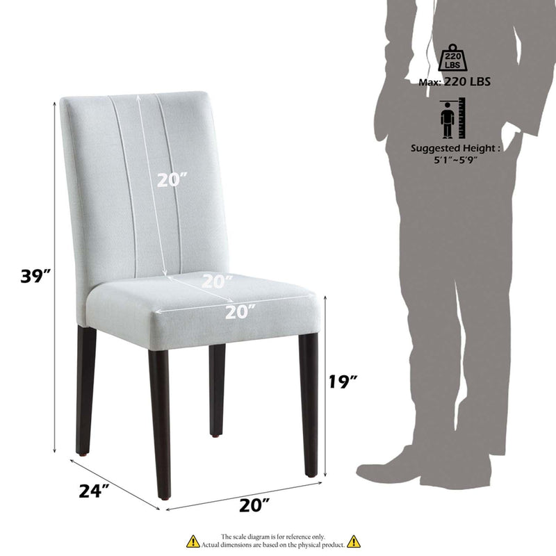 Carena Side Chair 2Pc, White & Brown Finish Acme
