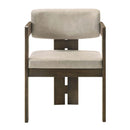 Destin Side Chair, Light Gray Fabric & Walnut Finish Acme