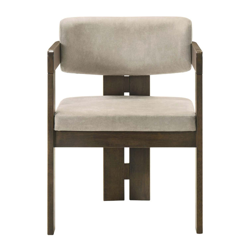 Destin Side Chair, Light Gray Fabric & Walnut Finish Acme