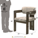 Destin Side Chair, Light Gray Fabric & Walnut Finish Acme