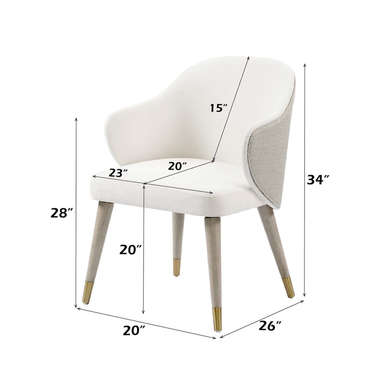 Charity Side Chair 2Pc, Gray Oak Finish Acme