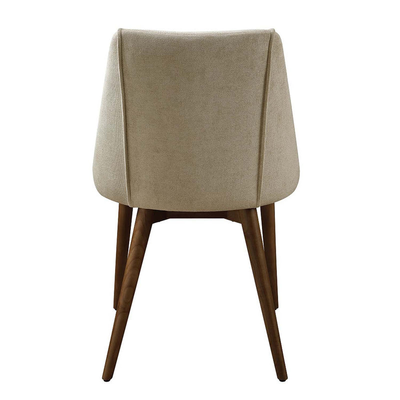 Willene Side Chair 2Pc, Beige Fabric & Walnut Finish Acme