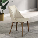 Willene Side Chair 2Pc, Beige Fabric & Walnut Finish Acme