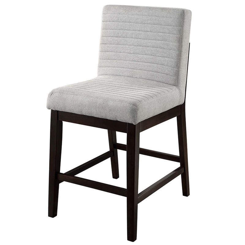 Edwyn Counter Height Chair 2Pc, Gray Linen & Espresso Finish Acme