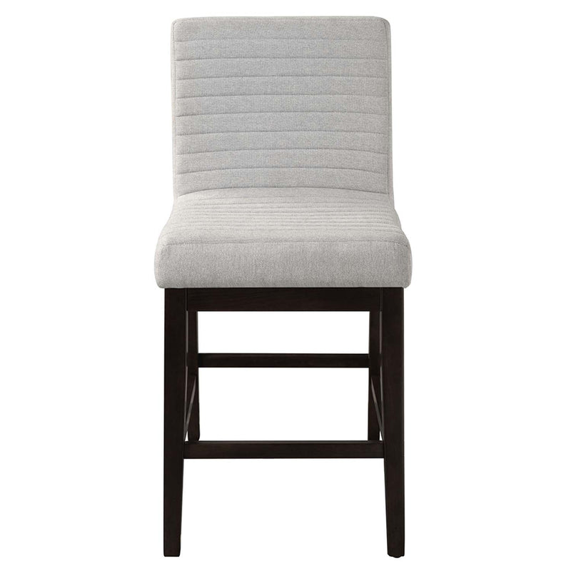 Edwyn Counter Height Chair 2Pc, Gray Linen & Espresso Finish Acme