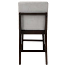 Edwyn Counter Height Chair 2Pc, Gray Linen & Espresso Finish Acme