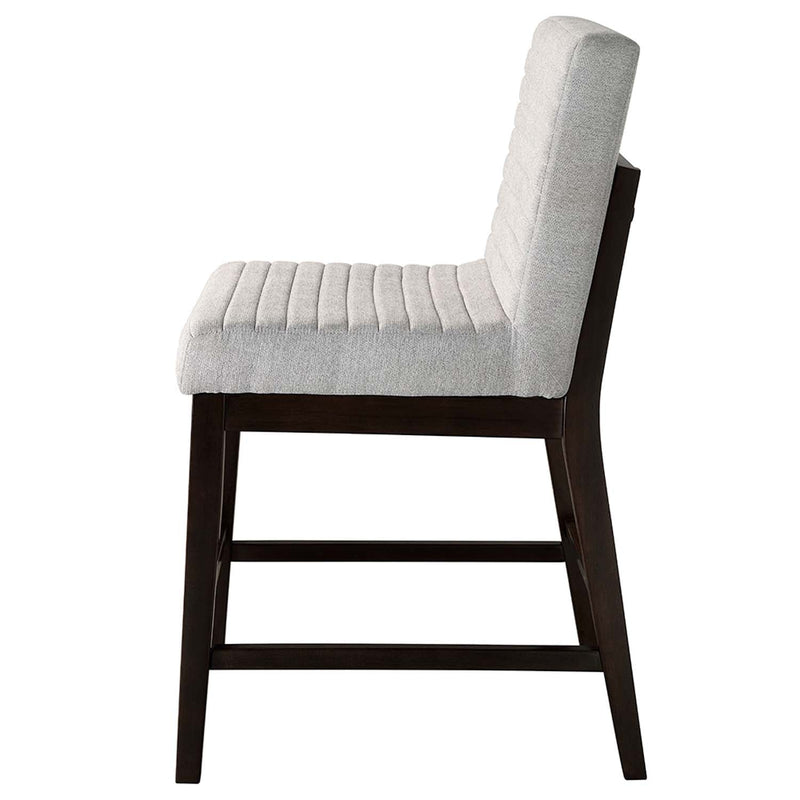 Edwyn Counter Height Chair 2Pc, Gray Linen & Espresso Finish Acme