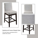 Edwyn Counter Height Chair 2Pc, Gray Linen & Espresso Finish Acme