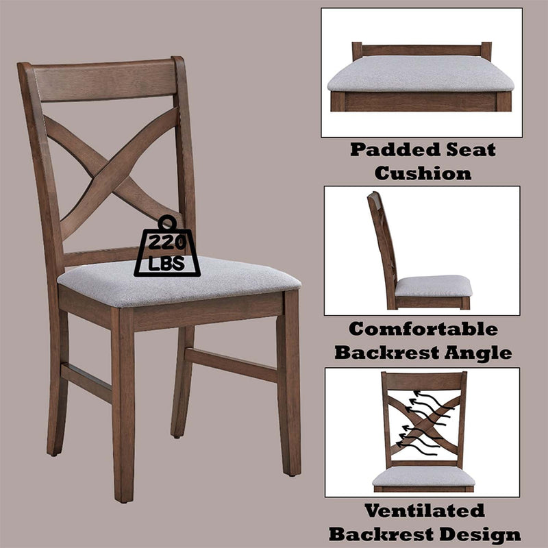 Ferris Side Chair 2Pc, Brown Finish Acme