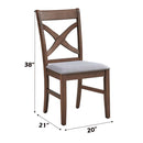 Ferris Side Chair 2Pc, Brown Finish Acme