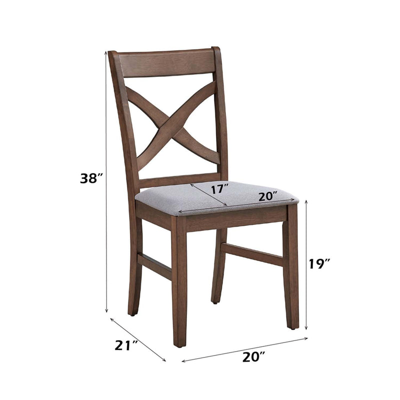 Ferris Side Chair 2Pc, Brown Finish Acme