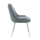 Laela Side Chair 2Pc, Light Blue Boucle & White Finish Acme