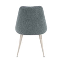Laela Side Chair 2Pc, Light Blue Boucle & White Finish Acme