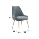 Laela Side Chair 2Pc, Light Blue Boucle & White Finish Acme