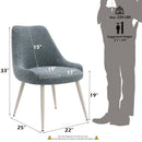 Laela Side Chair 2Pc, Light Blue Boucle & White Finish Acme