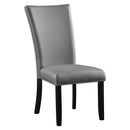 Caralin Side Chair 2Pc, Gray Faux Leather & Black Finish Acme