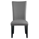 Caralin Side Chair 2Pc, Gray Faux Leather & Black Finish Acme