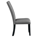 Caralin Side Chair 2Pc, Gray Faux Leather & Black Finish Acme