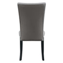 Caralin Side Chair 2Pc, Gray Faux Leather & Black Finish Acme