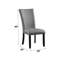 Caralin Side Chair 2Pc, Gray Faux Leather & Black Finish Acme