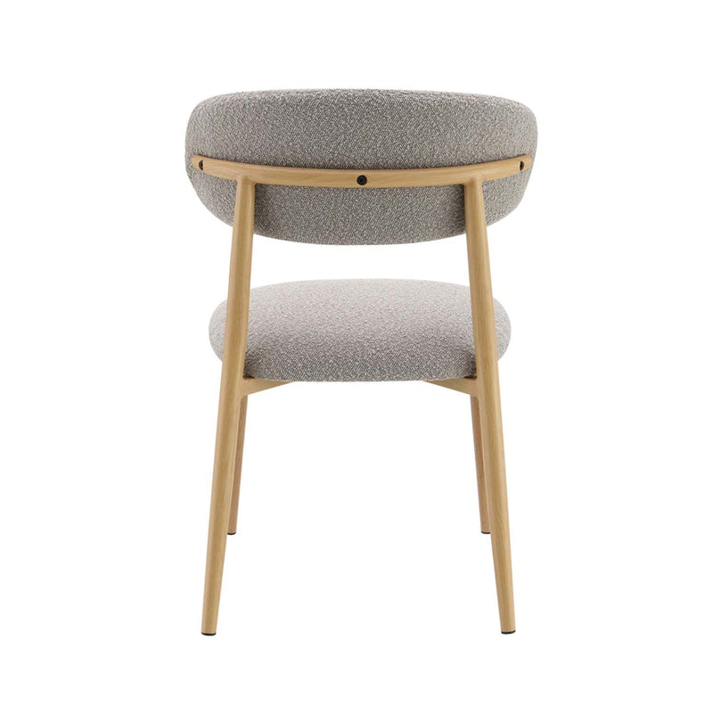 Kacey Side Chair 2Pc, Gray Boucle & Natural Finish Acme