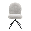 Lawton Side Chair w/Swivel 2Pc, Gray Boucle & Black Finish Acme