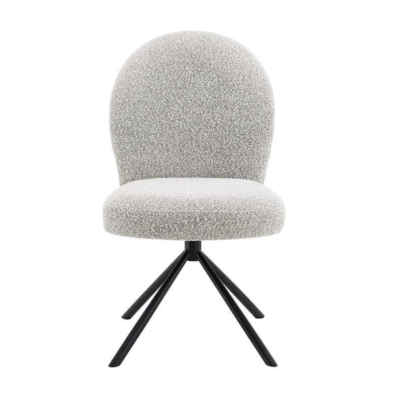 Lawton Side Chair w/Swivel 2Pc, Gray Boucle & Black Finish Acme