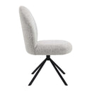 Lawton Side Chair w/Swivel 2Pc, Gray Boucle & Black Finish Acme