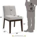 Edwyn Side Chair 2Pc, Gray Fabric & Brown Finish Acme