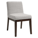 Edwyn Side Chair 2Pc, Gray Fabric & Brown Finish Acme