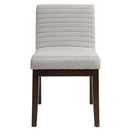 Edwyn Side Chair 2Pc, Gray Fabric & Brown Finish Acme