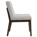 Edwyn Side Chair 2Pc, Gray Fabric & Brown Finish Acme