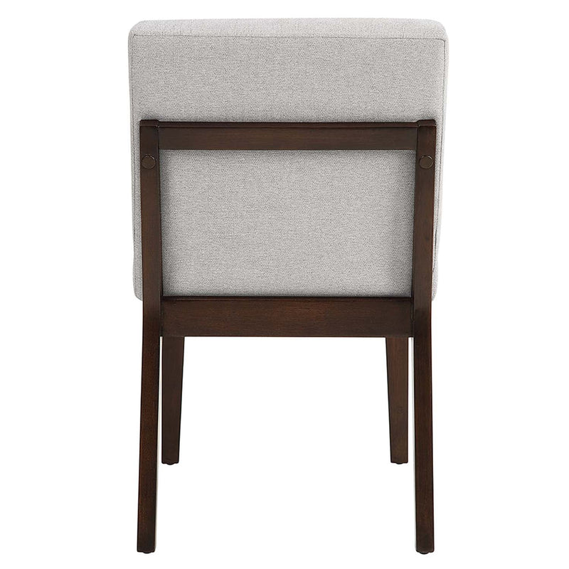 Edwyn Side Chair 2Pc, Gray Fabric & Brown Finish Acme