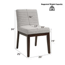 Edwyn Side Chair 2Pc, Gray Fabric & Brown Finish Acme